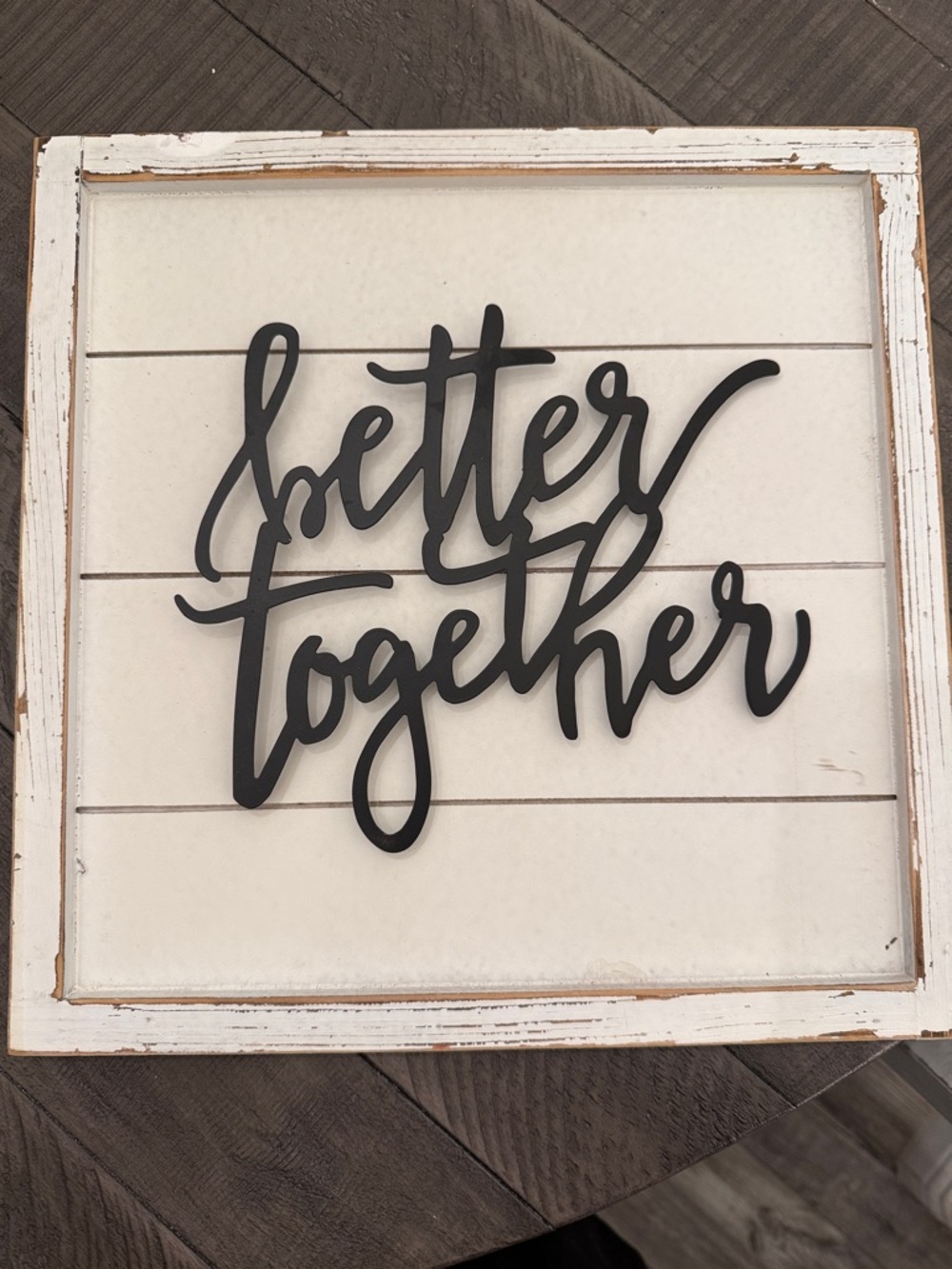 Hobby Lobby Black Script "Better Together" Wall Sign on Cream